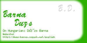 barna duzs business card